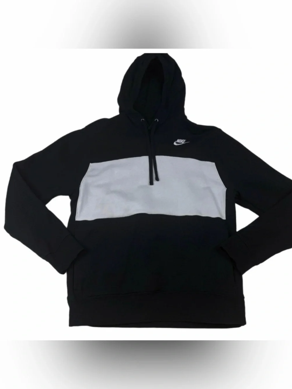 Nike Club Fleece Colorblock Hoodie Black White Men’s M FB7416-010